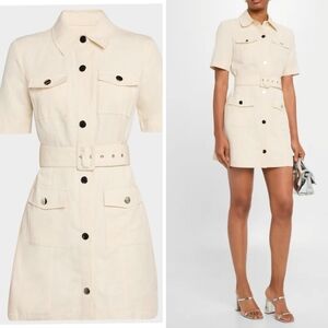 💛🔹️Toccin 🔹️BONE Lydia Short-Sleeve Snap-Front Dress